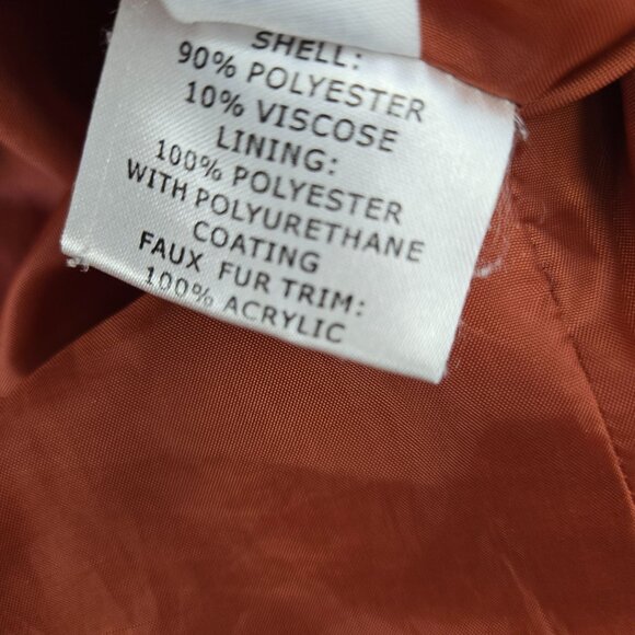 Venus Textured Toggle Accent Hooded Jacket with Faux Fur Trim Size Small - Picture 8 of 8